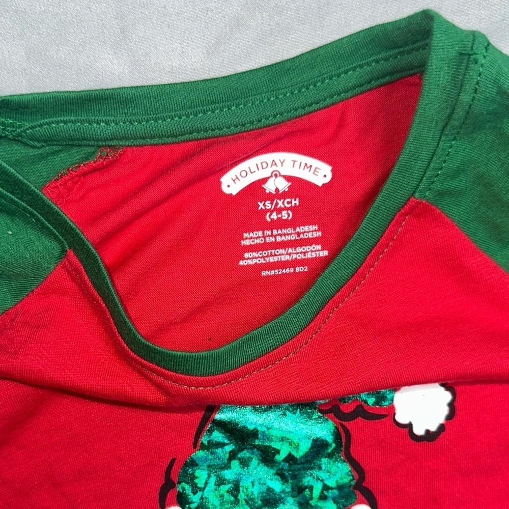 Christmas Elf Kids Pajamas Set - Red and Green - Picture 7 of 8